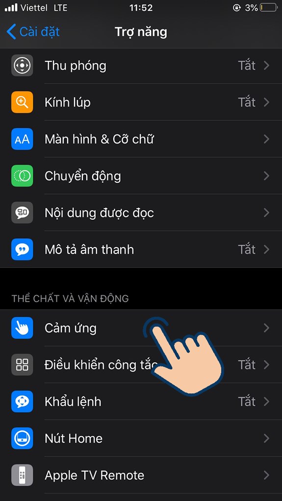 Bật nút Home trên iPhone đối với iOS 13 trở về sau 